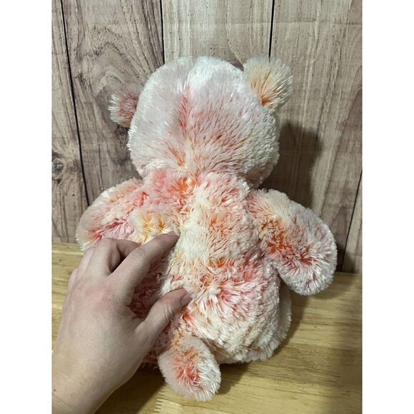 Build a Bear Workshop Pink Peach Orange Sherbert Swirl Bear Tie Dye Retired - Picture 4 of 6